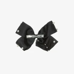 Bowtique London Girls Black Bow Hair Clip (11cm) New