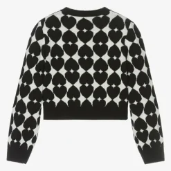 Moschino Kid-Teen Girls Black Cotton & Wool Knit Cardigan Online