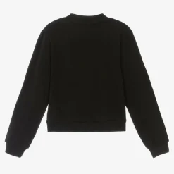 Guess Girls Black Cotton Diamanté Sweatshirt Hot