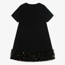 AIGNER Girls Black Cotton Handbag Print Dress Outlet