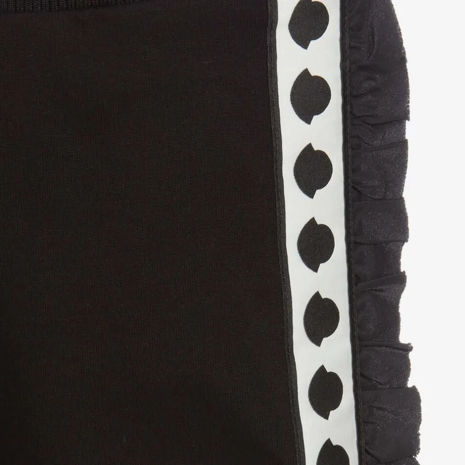 Moncler Enfant Girls Black Cotton Joggers Discount