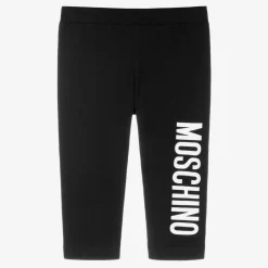 Moschino Baby Girls Black Cotton Leggings Discount