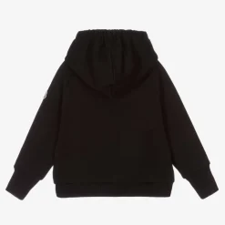Moncler Enfant Girls Black Cotton Logo Hoodie Online