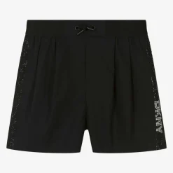 DKNY Girls Black Cotton Rhinestone Shorts Discount