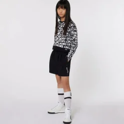 DKNY Girls Black Cotton Rhinestone Shorts Discount