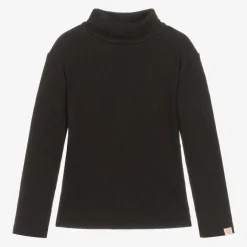 Joyday Girls Black Cotton Roll Neck Top Outlet