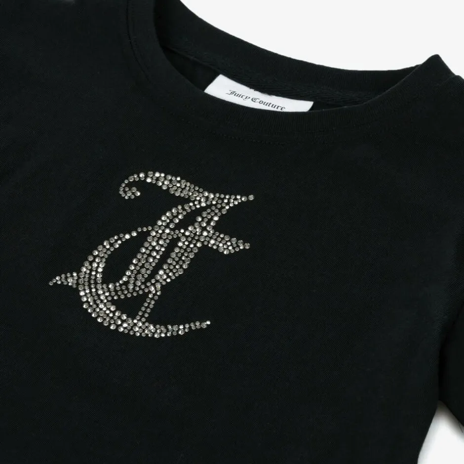 Juicy Couture Girls Black Cotton T-Shirt Clearance