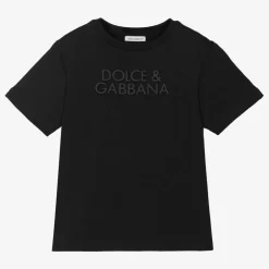 Dolce amp; Gabbana Girls Black Cotton T-Shirt Online