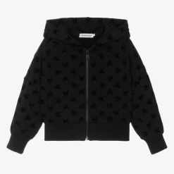 Calvin Klein Girls Black Cotton Zip-Up Hoodie Discount