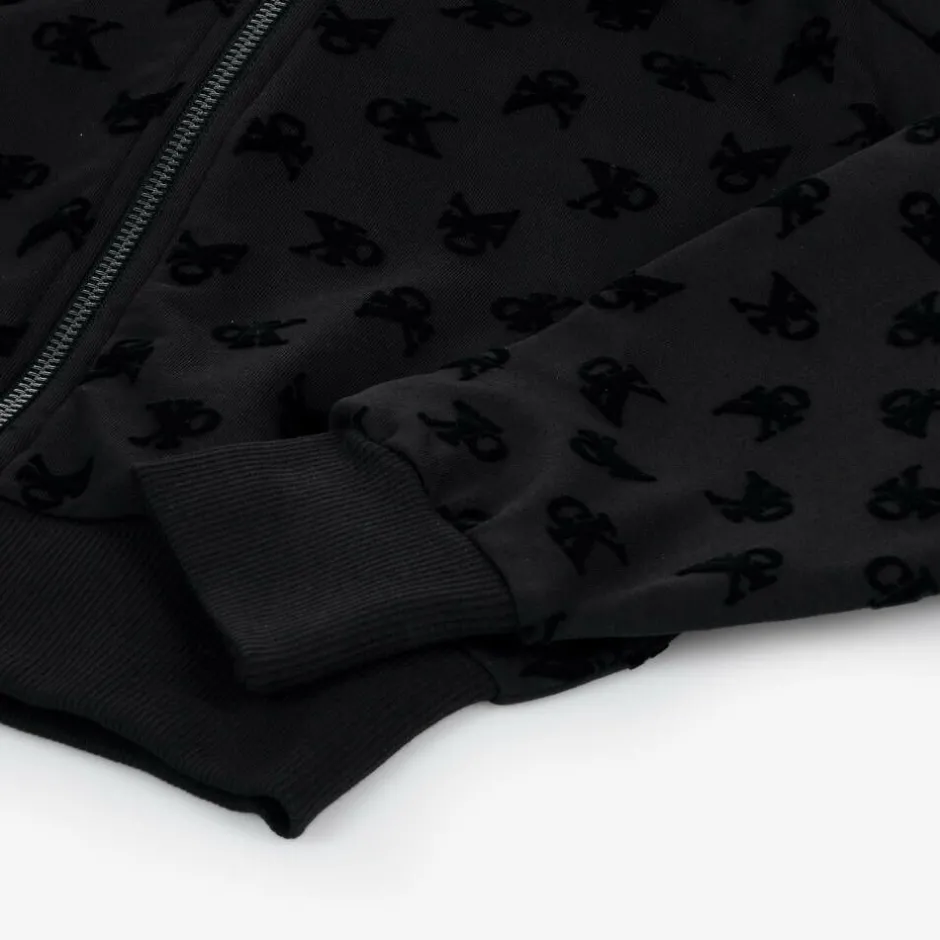 Calvin Klein Girls Black Cotton Zip-Up Hoodie Discount