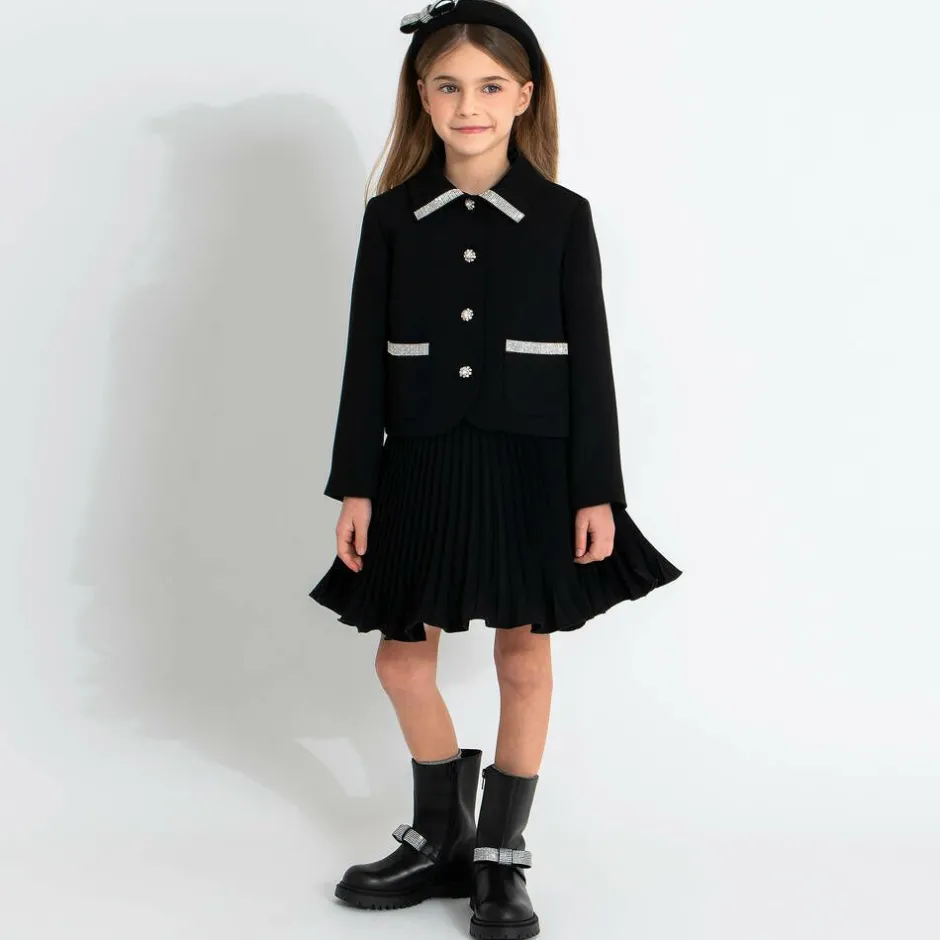 Elie Saab Girls Black Crêpe Diamanté Blazer Hot