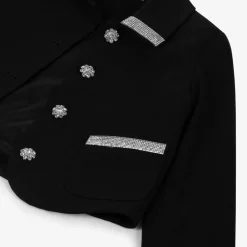 Elie Saab Girls Black Crêpe Diamanté Blazer Hot