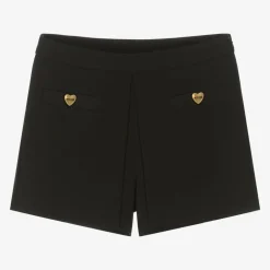 Moschino Kid-Teen Girls Black Crêpe Shorts