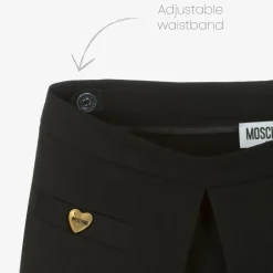 Moschino Kid-Teen Girls Black Crêpe Shorts