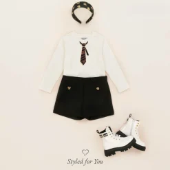 Moschino Kid-Teen Girls Black Crêpe Shorts