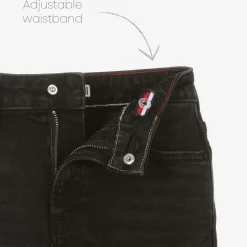 Tommy Hilfiger Girls Black Denim Wide-Leg Mabel Jeans Hot