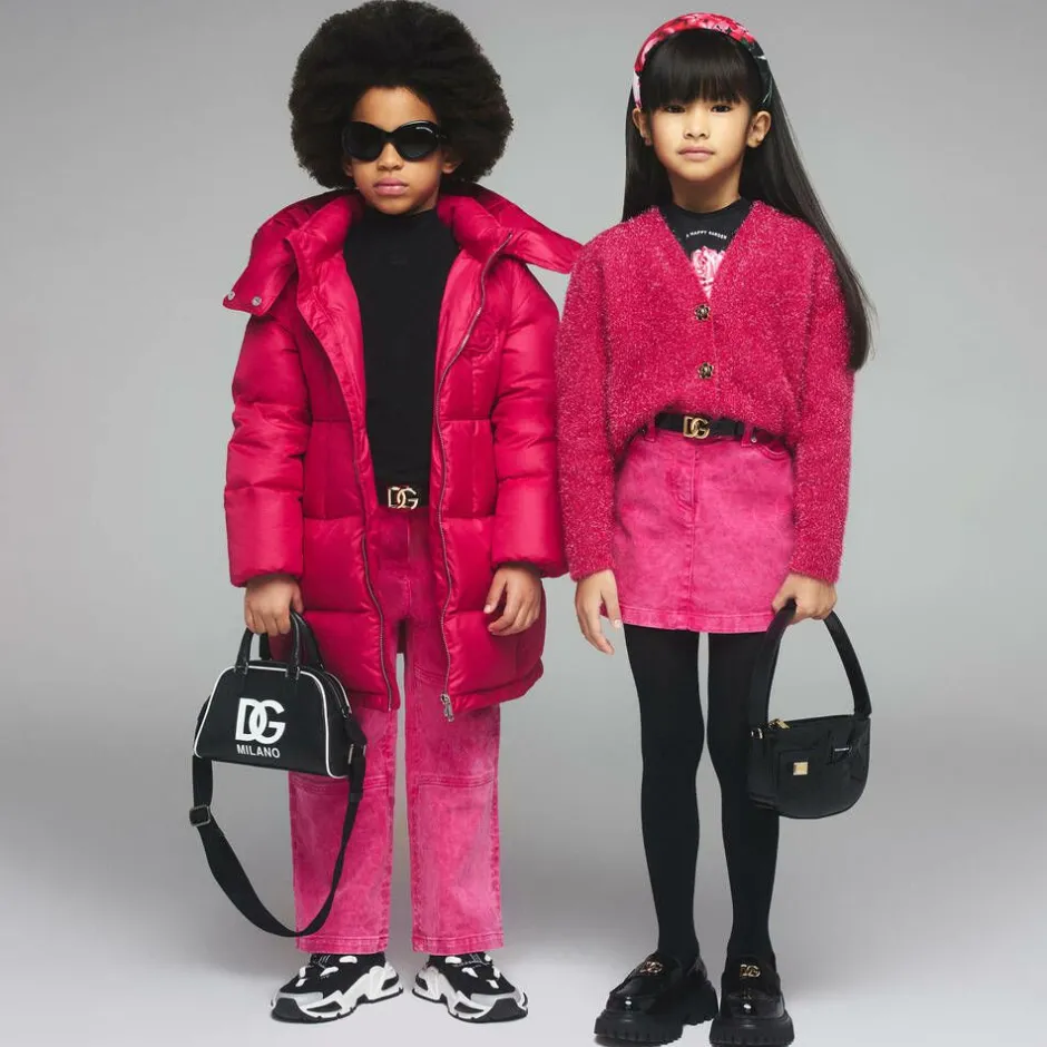 Dolce amp; Gabbana Girls Black DG Cotton Turtleneck Top New