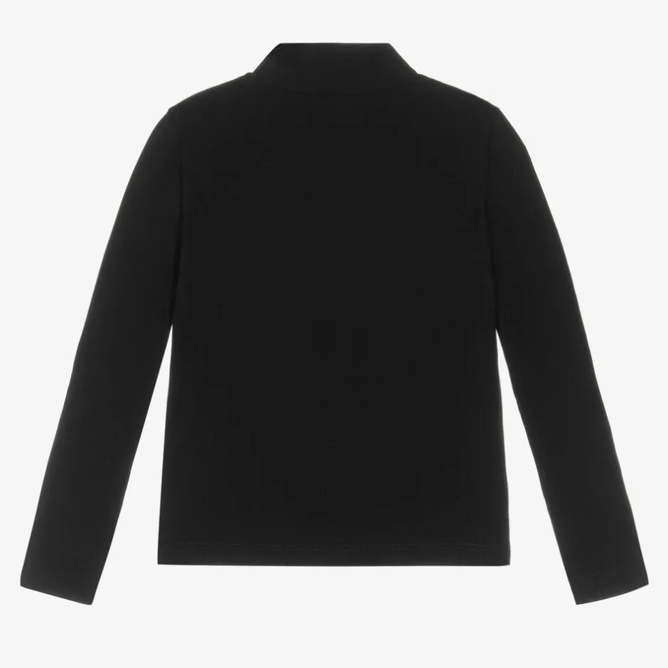 Dolce amp; Gabbana Girls Black DG Cotton Turtleneck Top New