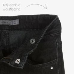 NAME IT Girls Black Diamanté Wide Leg Cargo Jeans Clearance