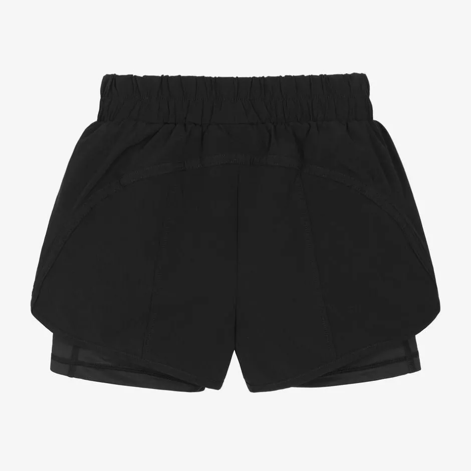 Danskin Girls Black Double Layer Sports Shorts