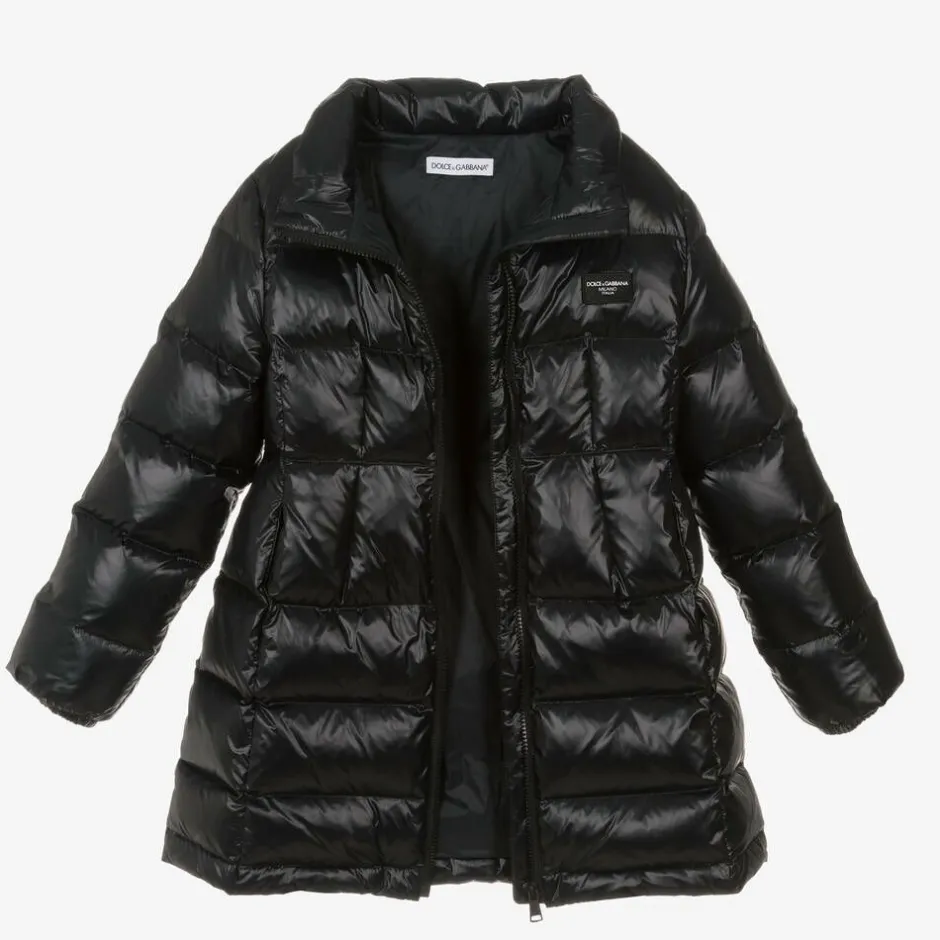Dolce amp; Gabbana Girls Black Down Padded Puffer Coat Outlet