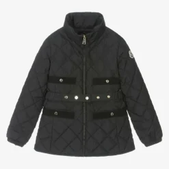 Moncler Enfant Girls Black Down Quilted Philanta Jacket Best