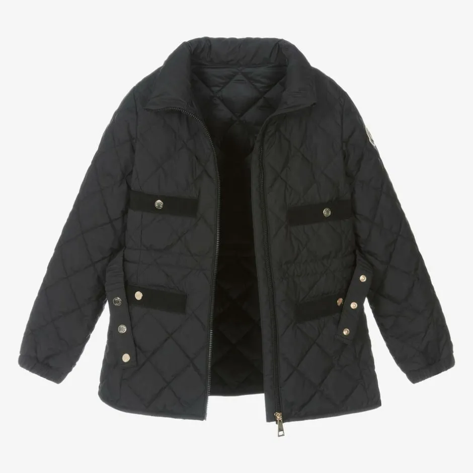 Moncler Enfant Girls Black Down Quilted Philanta Jacket Best