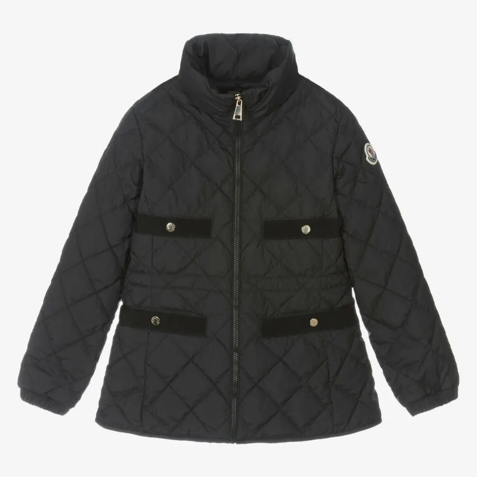 Moncler Enfant Girls Black Down Quilted Philanta Jacket Best