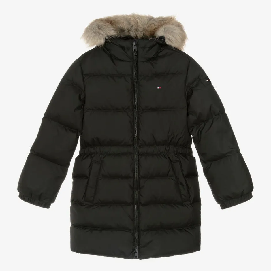 Tommy Hilfiger Girls Black Down-Padded Puffer Coat