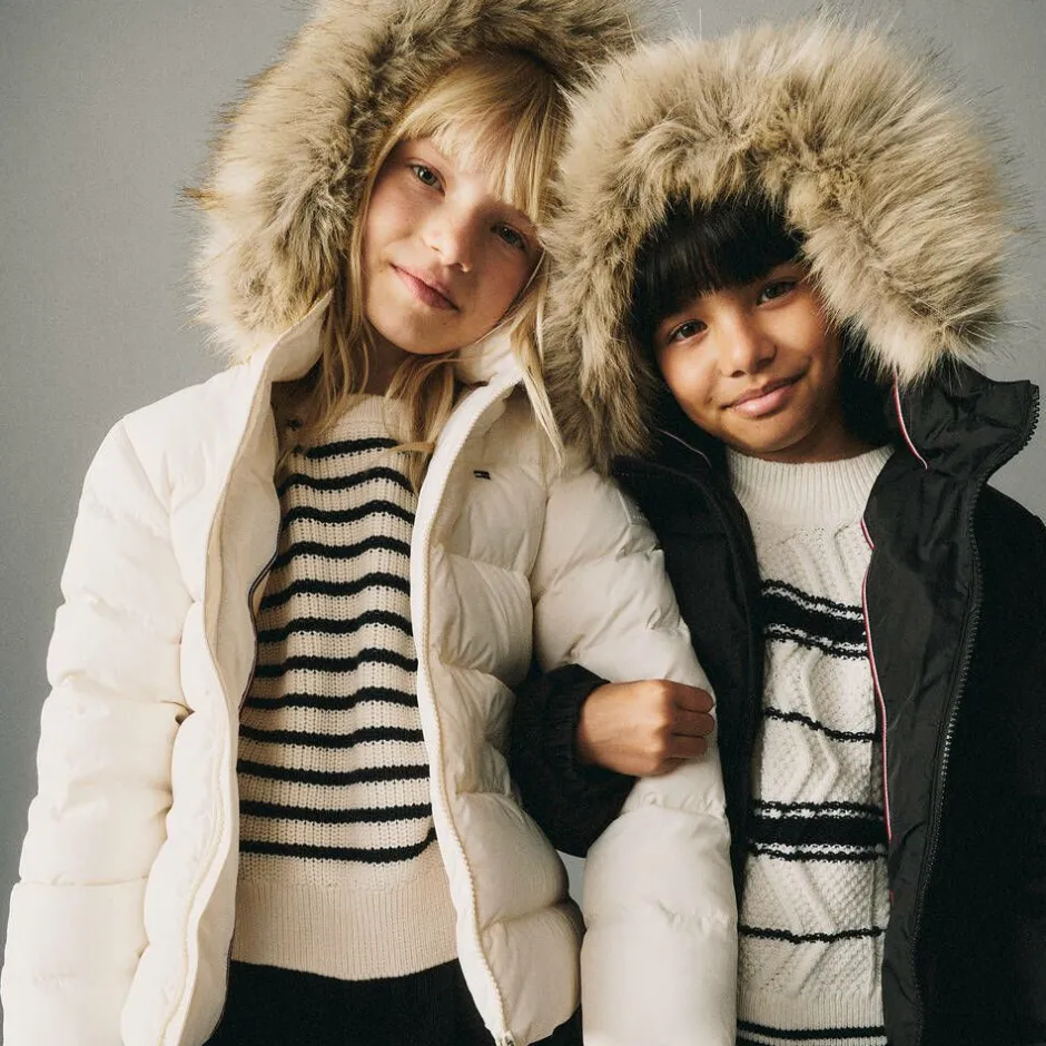 Tommy Hilfiger Girls Black Down-Padded Puffer Coat