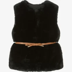 Mayoral Girls Black Faux Fur Gilet Outlet