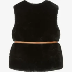 Mayoral Girls Black Faux Fur Gilet Outlet