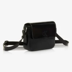 Calvin Klein Girls Black Faux Leather Handbag (20cm) Discount