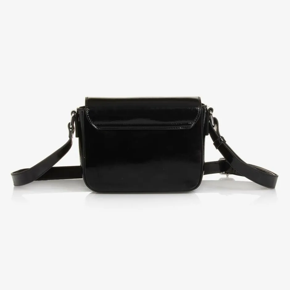 Calvin Klein Girls Black Faux Leather Handbag (20cm) Discount