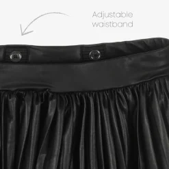 NAME IT Girls Black Faux Leather Pleated Skirt Online