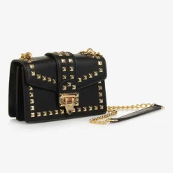 Fun amp; Fun Girls Black Faux Leather Shoulder bag (19cm)