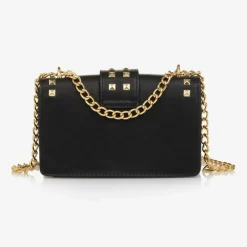 Fun amp; Fun Girls Black Faux Leather Shoulder bag (19cm)