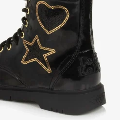Lelli Kelly Girls Black Faux Patent Leather Boots New
