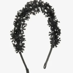 Sienna Likes To Party Girls Black Floral Hairband Clearance