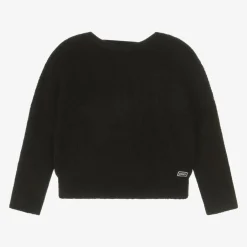 DKNY Girls Black Fluffy Knit Jumper Online