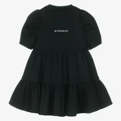 Givenchy Girls Black 4G Logo Cotton Dress