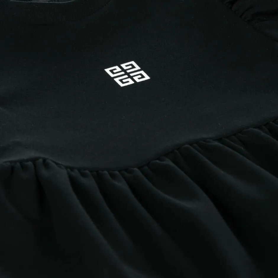 Givenchy Girls Black 4G Logo Cotton Dress