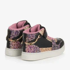 Lelli Kelly Girls Black Glitter Bracelet High-Top Trainers Discount