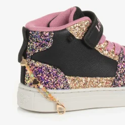 Lelli Kelly Girls Black Glitter Bracelet High-Top Trainers Discount