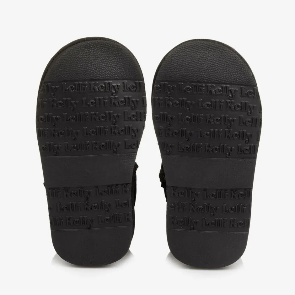 Lelli Kelly Girls Black Heart & Diamanté Suede Boots Sale