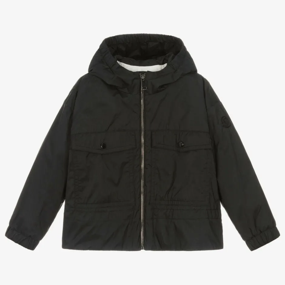 Moncler Enfant Girls Black Hooded Ailisia Jacket Clearance