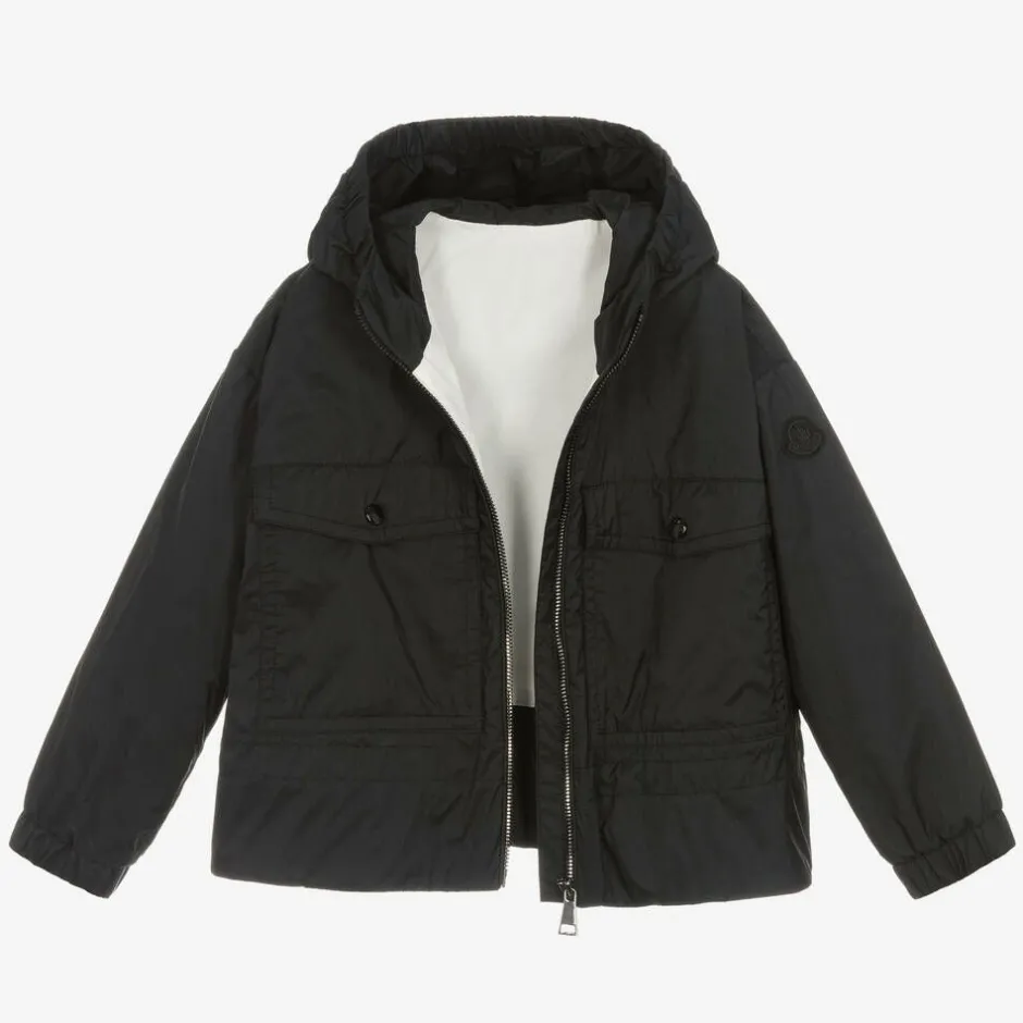 Moncler Enfant Girls Black Hooded Ailisia Jacket Clearance