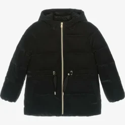 Mayoral Girls Black Hooded Puffer Coat New