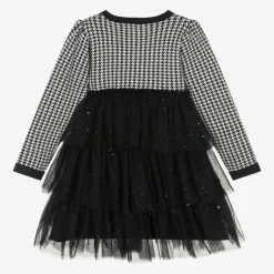 Beau KiD Girls Black Houndstooth Knitted Dress Discount