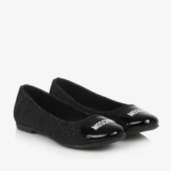 Moschino Girls Black Jacquard Ballerina Shoes Online